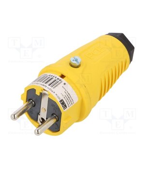 0522-ES Connector: AC supply; male; plug; 2P+PE; 250VAC; 16A; Colour: yellow wKcuaDAIrywx4t15QEV8osQwi-bqcp1-emS4gZByULY