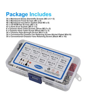 Datoru PC atstarotāju skrūvju komplekts, 300 gab.

 ITR331+1.jpg