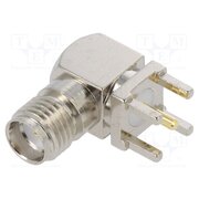 CONSMA002 Connector: SMA; socket; female; angled 90°; 50Ω; THT; on PCBs; PTFE lP0Af3yyhNKsKctQLSvf5FXlXHhWioc4ac9vRdq9jOM