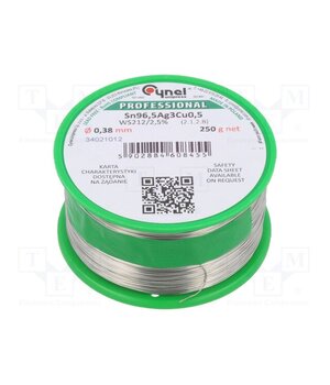 SN96,5AG3CU0,5-WS212/2,5%0.38 250 G Tin; lead free; Sn96,5Ag3Cu0,5; 0.38mm; 250g; reel; 217÷220°C; 2.5% 8ACf4ow_vuGzr1RNq9PMOfb30JiWI12zQzSHyD1ryek