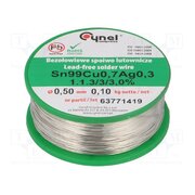 SN99CU07AG03-1.1.3/0.5MM 100G Tin; lead free; Sn99Ag0,3Cu0,7; 500um; 100g; reel; 216÷227°C; 3% RMjAYAp6W2XDNq-WMg1dwSTq-7SvJsi7Df2q0QCx89o