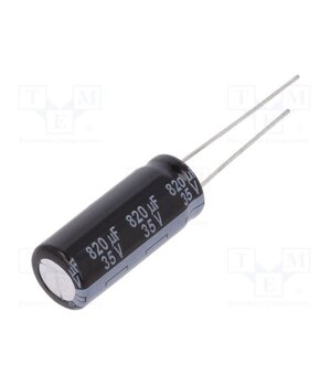 EEUFR1V821L Capacitor: electrolytic; low ESR; THT; 820uF; 35VDC; Ø10x25mm; ±20% EHmvU3xTBtG17K7O-DGWQguhS51qlKXjrwol6SfjqJQ