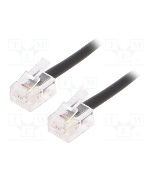 TC6P4CR-2M Cable: telephone; RJ11 plug,both sides; 2m; black; Cablexpert 51dLXuFyfFkDHk-PfncxzkFwxfn6ELO_9dtn1a1kOOs