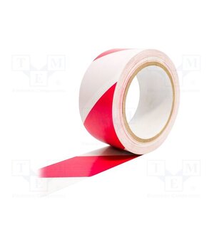 TP130302 Tape: warning; white-red; L: 33m; W: 50mm; self-adhesive; Thk: 0.15mm y0ChbU1V24xGtL79fDxo_wtNT0LBRfmwJN4OQfUKBqU