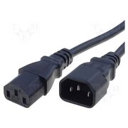6007.0214 Cable; 3x1mm2; IEC C13 female,IEC C14 male; PVC; 2m; black; 10A vkdOdCBxViaL1OCHfU7jMArSYhPkNRtisfXem5F-__Q