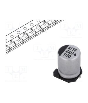 AEA0810220M100R Capacitor: electrolytic; SMD; 22uF; 100VDC; Ø8x10.5mm; 5000h; AEA jV_wAOtuchysIViklxIZZ3VOywh5pKCd0OxPnUXJs1E