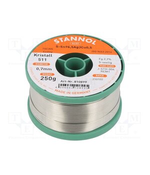 810899 Tin; lead free; Sn96,5Ag3Cu0,5; 0.7mm; 0.25kg; reel; 217÷220°C TTiHuThnoPIR_x2cLagrnfXJQeYwwmWTYipIjsjxlzg