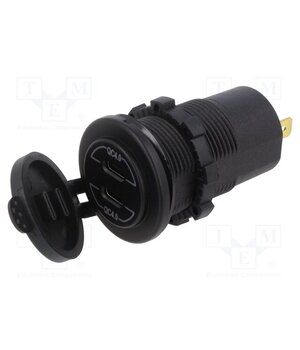 CAR-USB-3.0-WH USB power supply; USB C socket x2; Sup.volt: 12÷24VDC; black brZc1WKjQ2_qmBHgsQRnHbMfeXGJKGKiNGzqzJpVU-k