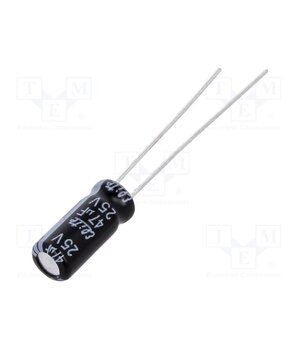 PF1E470MNN0511U Capacitor: electrolytic; THT; 47uF; 25VDC; Ø5x11mm; Pitch: 2mm; ±20% N6NCBxryNPzj1AjzLOp5Neei5SLglGx5lRUWmmctDEw