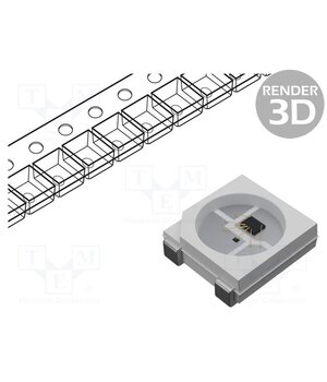 SK6812MINI-B Programmable LED; RGB; SMD; 3535,PLCC4; 3.7÷5.5VDC; 3.5x3.7x1.1mm HS05H2mDbZ3BOvWP_CbSIzhKC2RNj1-36c9CkPXcG10