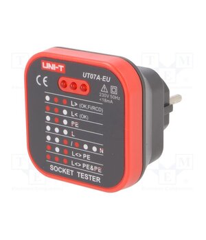 UT07A-EU Tester: power socket; LEDs; 50÷60Hz; 230VAC w7X-OBIXSKDvqU9cbbO2T47Nt9plv0Wl6tnBBCyST-I