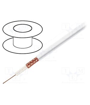 RG59 FLEX WHITE Wire: coaxial; RG59-flex; stranded; OFC; 0.22mm2; PVC; white; 2kVAC 40sT464CSJJBR4Dt8x5caJOIJ6PzlfM4XCbkGgZixlY