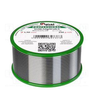 SN96,5AG3CU0,5-WS212/2,5%1.50 250 G Tin; lead free; Sn96,5Ag3Cu0,5; 1.5mm; 250g; reel; 217÷220°C; 2.5% uHqsFnCU3Pz8Ge51L_SC0AMh3juhGAC74dPR_M_ySkA
