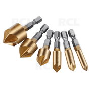 Countersink drill bit set 6-8-9-9-12-16-19 mm