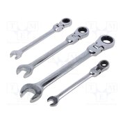 16698 Wrench-set; combination spanner,with ratchet,with joint; 4pcs. nFoU3ksuNaPHwXlluAMsNgj2WLuSVr_pD4aFd_VQYTk