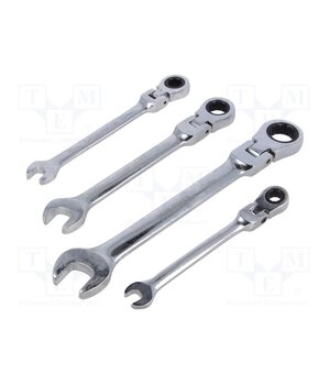 16698 Wrench-set; combination spanner,with ratchet,with joint; 4pcs. nFoU3ksuNaPHwXlluAMsNgj2WLuSVr_pD4aFd_VQYTk