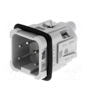 1-1103402-1 Connector: HDC; contact insert; male; HTS HA; PIN: 5; 10A; 250V; 4+PE l6ToOQxW9RSFbwx8kcxdKglQ2tm2a683Eao8fLKPKis