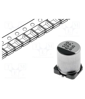 EEEFPE101XAP Capacitor: electrolytic; low ESR; SMD; 100uF; 25VDC; Ø6.3x7.7mm ithOlxmjt3FR8mknNGwyza1i_w0uXCZ8IEW7lpF3r54