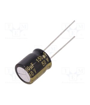 EEUFM1H151 Capacitor: electrolytic; low ESR; THT; 150uF; 50VDC; Ø10x12.5mm eQz_gCblA83gdbLut6Xt1ocPZa9i_qunwA5mVUGvDyE