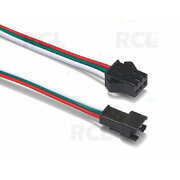 CONNECTOR JST 3pin, male+female, set, 100mm