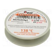BI57SN42AG1-B/T Ø 0.50 25 G Tin; lead free; Bi57Sn42Ag1; 0.5mm; 25g; reel; Flux: flux free 242SQnRqFlxcmYoG0gVw2to1mD07yTEkIfcFVL1lDM4