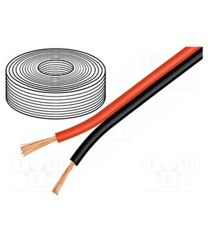 15094 Wire: loudspeaker cable; 2x0.75mm2; stranded; OFC; black-red m3K7LhxT1ARP8pILBxi4q_7eV07vQ6jd9GbwH2Rz8zg