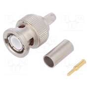 J01000F1255Y Connector: BNC; plug; male; straight; 50Ω; crimped; for cable vlWiEqLESaJvPbTpXZSo_LYzOcjuad2aMQpfODo304U