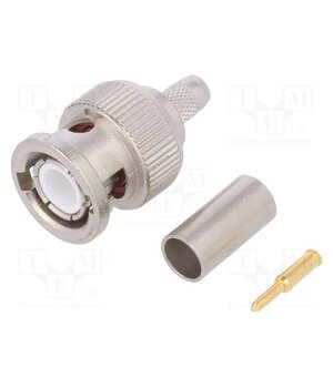 J01000F1255Y Connector: BNC; plug; male; straight; 50Ω; crimped; for cable vlWiEqLESaJvPbTpXZSo_LYzOcjuad2aMQpfODo304U