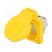 104-0E Connector: AC supply; socket; 2P+PE; 250VAC; 16A; yellow; PIN: 3 uCosjLHBQGX7RHIOtkfEZTbe4DAGxhynDjSjZbvqCVY
