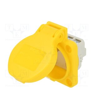 104-0E Connector: AC supply; socket; 2P+PE; 250VAC; 16A; yellow; PIN: 3 uCosjLHBQGX7RHIOtkfEZTbe4DAGxhynDjSjZbvqCVY