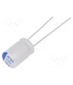 A755KS227M1EAAE025 Capacitor: polymer; low ESR; 220uF; 25VDC; THT; ESR: 25mΩ; A755; ±20% 85BBEPBfTGA3S4Ff-hu4CrFzNVD1A9aTJPD8alWzBXU