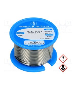 BROFIL 63 B2.1 1.0MM 100G Tin; lead-based; Sn63Pb37; 1mm; 100g; reel; 183°C; Flux: SW26 VUWqdPLb7fqldNTjtUfQ-2EilL6pvAhhHriXcb9oYEU