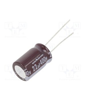 UCS2G220MHD1TO Capacitor: electrolytic; THT; 22uF; 400VDC; Ø12.5x20mm; Pitch: 5mm KFPragaLVEF_3UW2UJ7vqAAOMmOqCv4GprONf9n2QHA