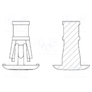 8G820V41771 Assembly stud; polyamide 66; L: 6.4mm; snap fastener; natural 0gHeS8XYChha7ilCzZ7B8K793gchlKSPgvpk557aLww