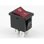 ROCKER SWITCH 6A / 250V with illuminated, red, 2x ON-OFF
