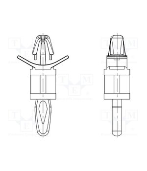 8G813V40375 PCB distance; polyamide; L: 6.4mm; snap fastener; natural Fc_8dfFvV1bLSdnlLHs3QYbEKcVLisziwe2l6cbQaVI