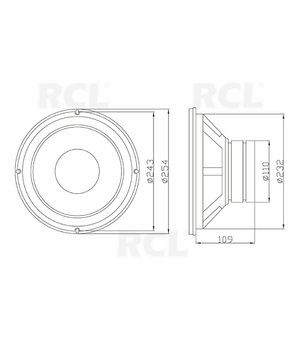 ГРОМКОГОВОРИТЕЛЬ 250mm 8oM 80Hz-5KHz 400W, 90dB GABWZ250_8+1.jpg