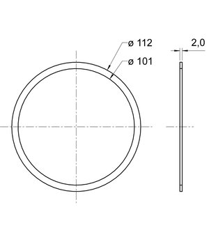 GARSIAKALBIO tarpinė  ø101-112mm, storis 2mm, Visaton GPGTFR10W+1.jpg