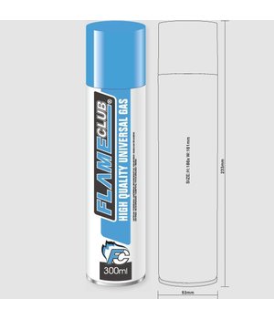 Dujos lituokliams ir žiebtuvėliams 300ml, Flameclub Premium Gas ICD300FL.jpg