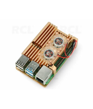 Raspberry PI 4B housing - cooler, aluminium, with 2 fans IDEH21A.jpg
