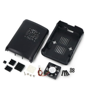 Raspberry Pi 5 korpusas su ventiliatoriumi ir radiatoriais, ABS, juodas IDEH28J+2.jpg