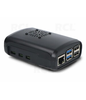 Raspberry Pi 5 korpusas su ventiliatoriumi ir radiatoriais, ABS, juodas IDEH28J.jpg