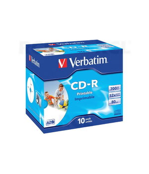 Laikmena CD-R 80/700MB VERBATIM printabl 52x Printable Imprimable, dėžutėje IKMCD80VP+1.jpg