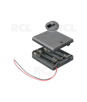 BATTERY HOLDER-ENCLOSURE for 4x AA / 4x R6, Battery with Switch ILAB18DJ.jpg