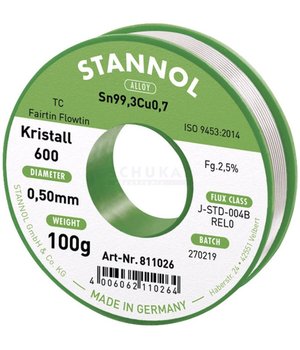 LYDMETALIS 0.5mm 100gr. Sn99.3Cu0.7 , bešvinis STANNOL Kristall 600 ILYDB0501.jpg
