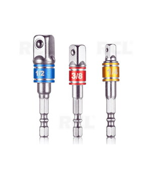 Adapter Set (1/4" 3/8" 1/2") with Hex Shank, Square Nut Driver  IRAD008.jpg