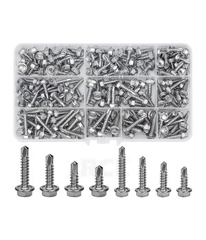 Set of self-tapping drill screw, hexagonal head, stainless steel, 410 series,  200pcs ITR1220+1.jpg