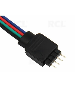 Разъём-штекер для светодиодной RGB ленты, 4 контакта (4pin), с соединительным проводом 100 мм, питание 12–24 В DC. PLDJX13K.jpg