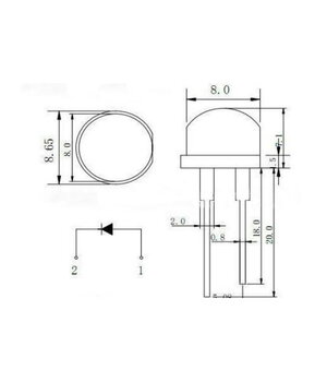 LED ø8mm 0.4W 3.0-3.2V 120mA, red, 20-30lm, 120° PLDK8W05X+1.jpg