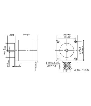 Stepper Motor 3.8VDC 670mA, max.58.6mNm, 28x28x32mm, SY28STH32-0674A SVUZ05+1.jpg